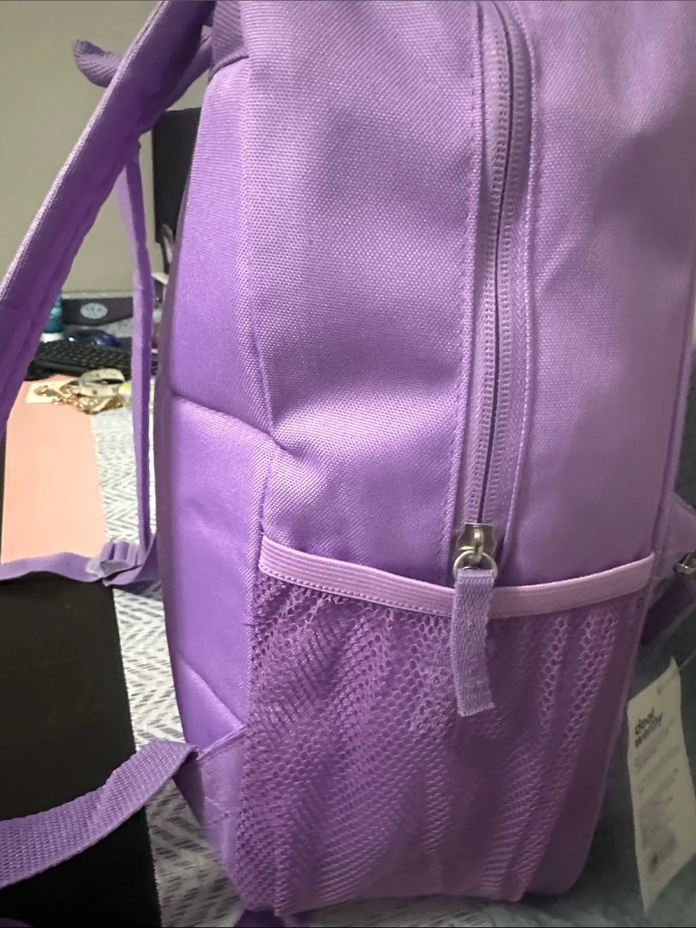 Lavender Backpack with Front Zip Pocket & adjustable straps NWT